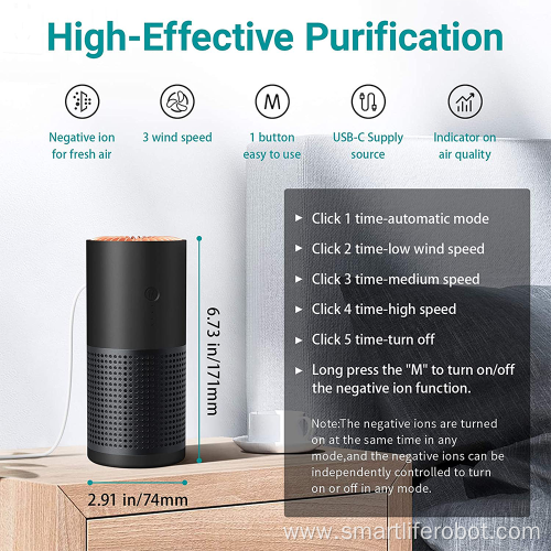 Fine Quality Smart Mini Portable Air Purifier